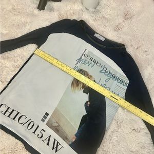 Unique graphic Zara (pre-owned) navy blue top size small